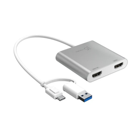 Dual HDMI Adapter for Multi-Monitor Productivity – Ideal for Professionals & Multitaskers 13 JCA365 USB-C to Dual HDMI Adapter for Mac and Windows